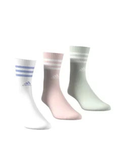 Lot de 3 paires de chaussettes hautes multicolores rayées pastels