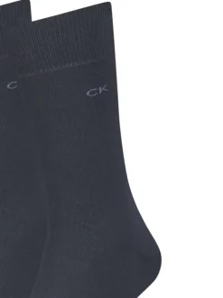 Lot de 2 paires de chaussettes hautes noires en coton mélangé unies