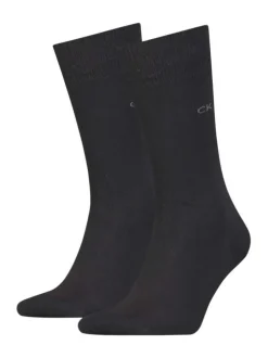 Lot de 2 paires de chaussettes hautes noires en coton mélangé unies