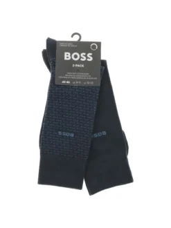 Lot de 2 paires de chaussettes hautes nuit unies avec haut en bord-côte
