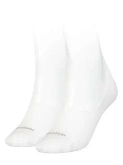 Lot de 2 paires de chaussettes invisibles blanches unies et en coton