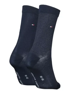 Lot de 2 paires de chaussettes marine avec des pois coupe haute