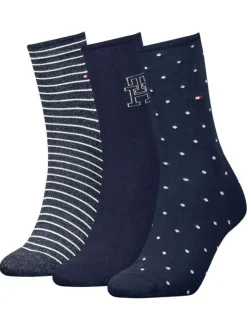 Lot de 3 paires de chaussettes marine fantaisie coupe haute