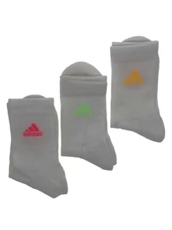 Lot de 3 paires de chaussettes mi-hautes blanches unies avec logo Adidas