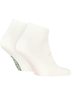 Lot de 2 paires de chaussettes mi-hautes en coton mélangé blanches
