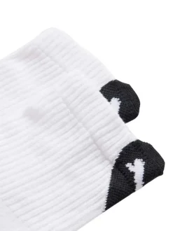 Lot de 2 paires de chaussettes mi-hautes en coton mélangé blanches unies