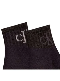 Lot de 2 paires de chaussettes mi-hautes en coton mélangé noires unies