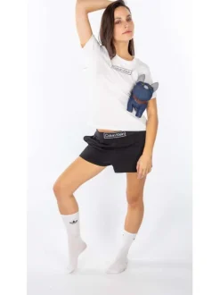 Lot de 2 paires de chaussettes mi-hautes noires et blanches avec logo trefoil