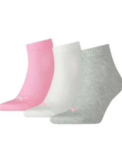 Lot de 3 paires de chaussettes mi-hautes rose unies avec bord côte