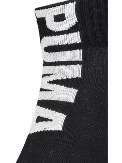 Lot de 2 paires de chaussettes noires mi-hautes logotypées