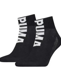 Lot de 2 paires de chaussettes noires mi-hautes logotypées