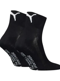 Lot de 2 paires de chaussettes noires mi-hautes logotypées