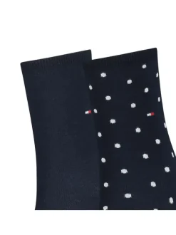 Lot de 2 paires de chaussettes noires à pois en coton mélangé extensible