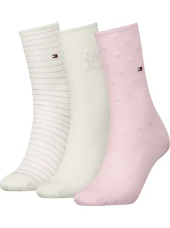 Lot de 3 paires de chaussettes roses fantaisie coupe haute