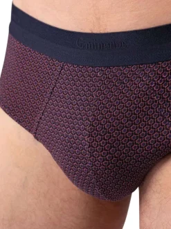 Lot de 3 slips en coton bicolores à motifs avec le nom de la marque