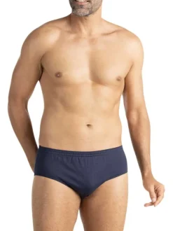 Lot de 3 slips en coton bleus à motifs pourvus d'une taille haute