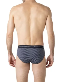 Lot de 3 slips en coton marine à motifs pourvus d'une taille élastiquée
