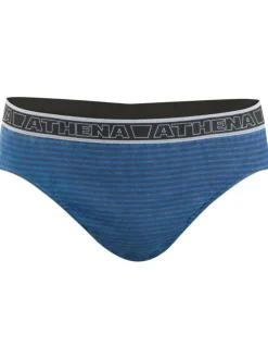 Lot de 3 slips en coton marine unis à coupe fermée et taille élastiquée