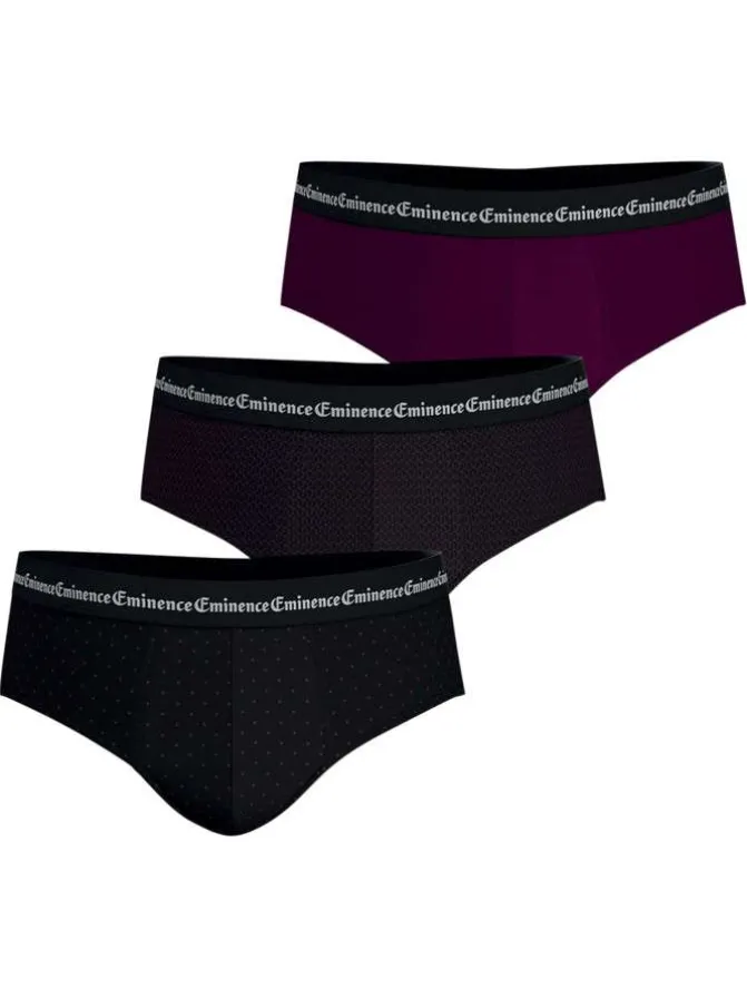 Lot de 3 slips en coton multicolores à motifs avec le nom de la marque