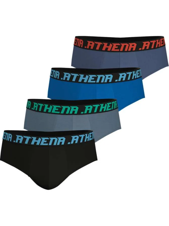 Lot de 4 slips en coton multicolores pourvus du logo de la marque