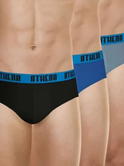 Lot de 3 slips en coton multicolores unis avec une coupe fermée