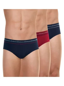 Lot de 3 slips en coton multicolores unis avec une coupe fermée