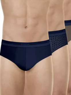 Lot de 3 slips en coton multicolores unis avec une taille élastiquée