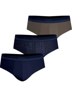 Lot de 3 slips en coton multicolores unis avec une taille élastiquée