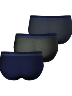 Lot de 3 slips en coton multicolores unis et avec une coupe fermée
