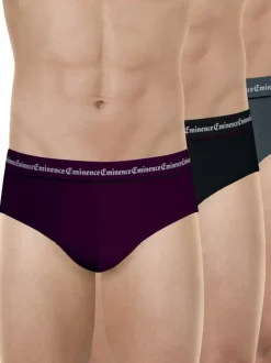 Lot de 3 slips en coton multicolores unis pourvus d'une taille élastiquée
