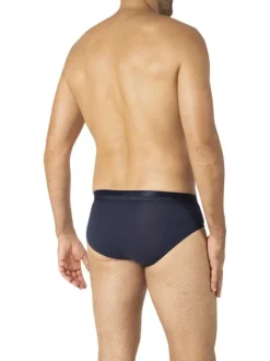 Lot de 3 slips en coton multicolores unis pourvus du nom de la marque imprimé