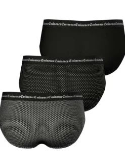 Lot de 3 slips en coton noirs imprimés à coupe fermée et une taille élastiquée