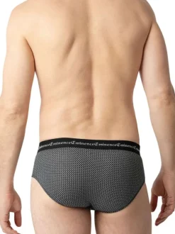 Lot de 3 slips en coton noirs à motifs avec le nom de la marque