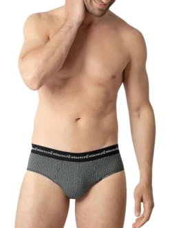 Lot de 3 slips en coton noirs à motifs avec le nom de la marque
