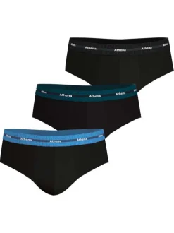 Lot de 3 slips en coton noirs unis pourvus d'une taille élastiquée