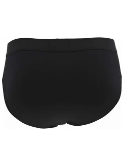 Lot de 2 slips en coton noir uni avec une coupe fermée et une taille élastiquée