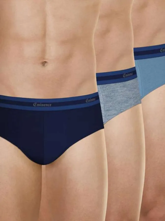 Lot de 3 slips en coton tricolore avec une coupe fermée à taille élastiquée