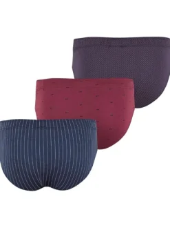 Lot de 3 slips en coton tricolore à imprimé et avec une coupe fermée
