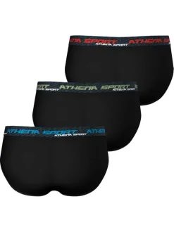 Lot de 3 slips noirs unis pourvus du nom de la marque imprimé