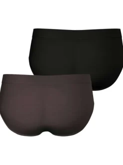 Lot de 2 slips unis en coton avec une coupe fermée et une taille élastiquée