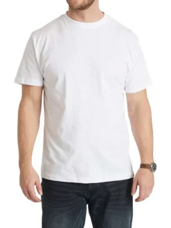 Lot de 2 t-shirts blancs en coton avec un col rond et une coupe droite