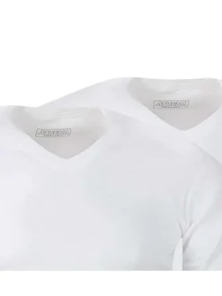 Lot de 2 t-shirts blancs en coton unis coupe droite col V