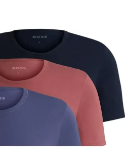 Lot de 3 t-shirts bleu, bordeaux et marine avec coupe regular fit et col rond