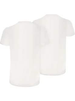 Lot de 2 t-shirts en coton blancs à coupe droite et cols ronds