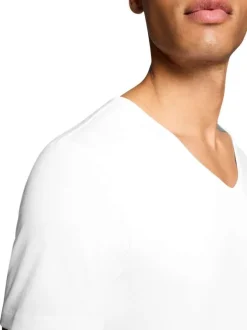Lot de 2 t-shirts en coton blancs à coupe droite et de cols en v