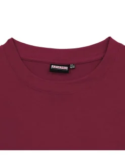 Lot de 2 t-shirts en coton bordeaux unis avec une coupe droite et un col rond