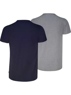 Lot de 2 t-shirts en coton multicolores à coupe droite et cols ronds