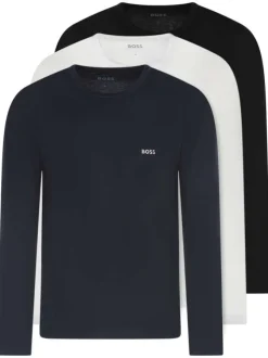 Lot de 3 T-shirts en coton multicolores unis coupe droite col rond