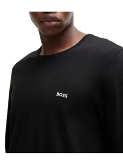 Lot de 3 T-shirts en coton multicolore unis droits à col rond et manches longues