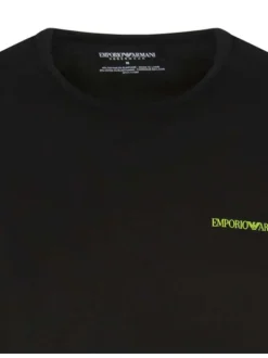 Lot de 2 T-shirts en coton noir uni à coupe droite et col rond